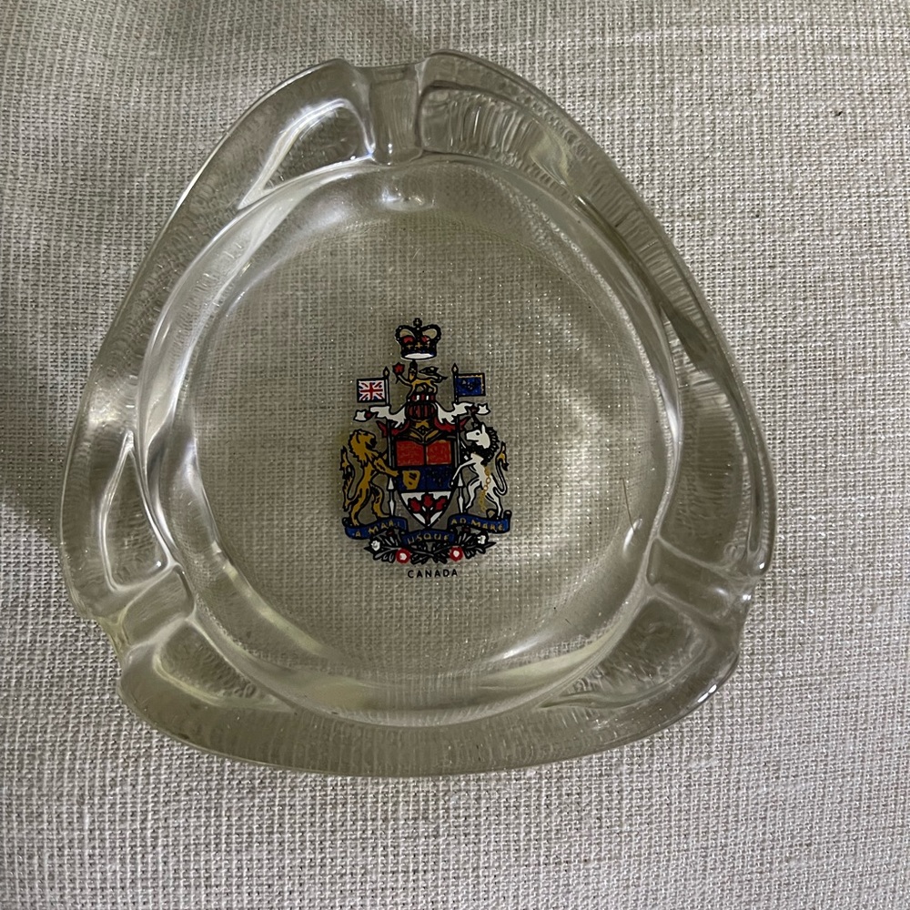 Vintage Canada Souvenir Glass Ashtray
